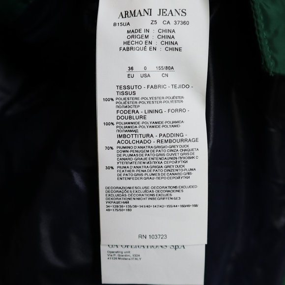 AJ Armani Exchange Jeans Puffer Jacket 36 - Picture 8 of 8